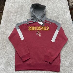 NWT Arizona State Sun Devils Hoodie Large Red & Grey NCAA Sweatshirt